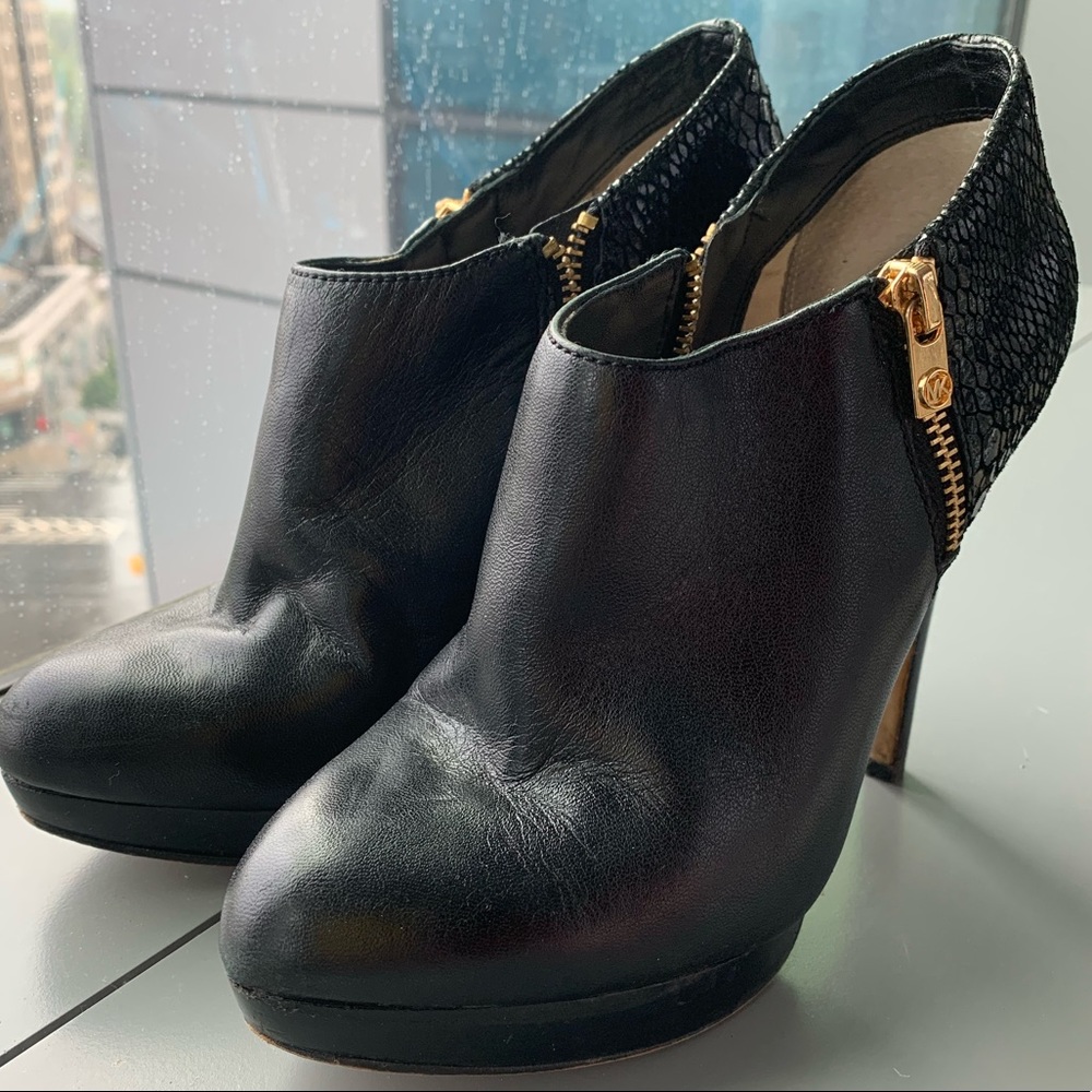Michael Kors Black Leather High Heel Booties